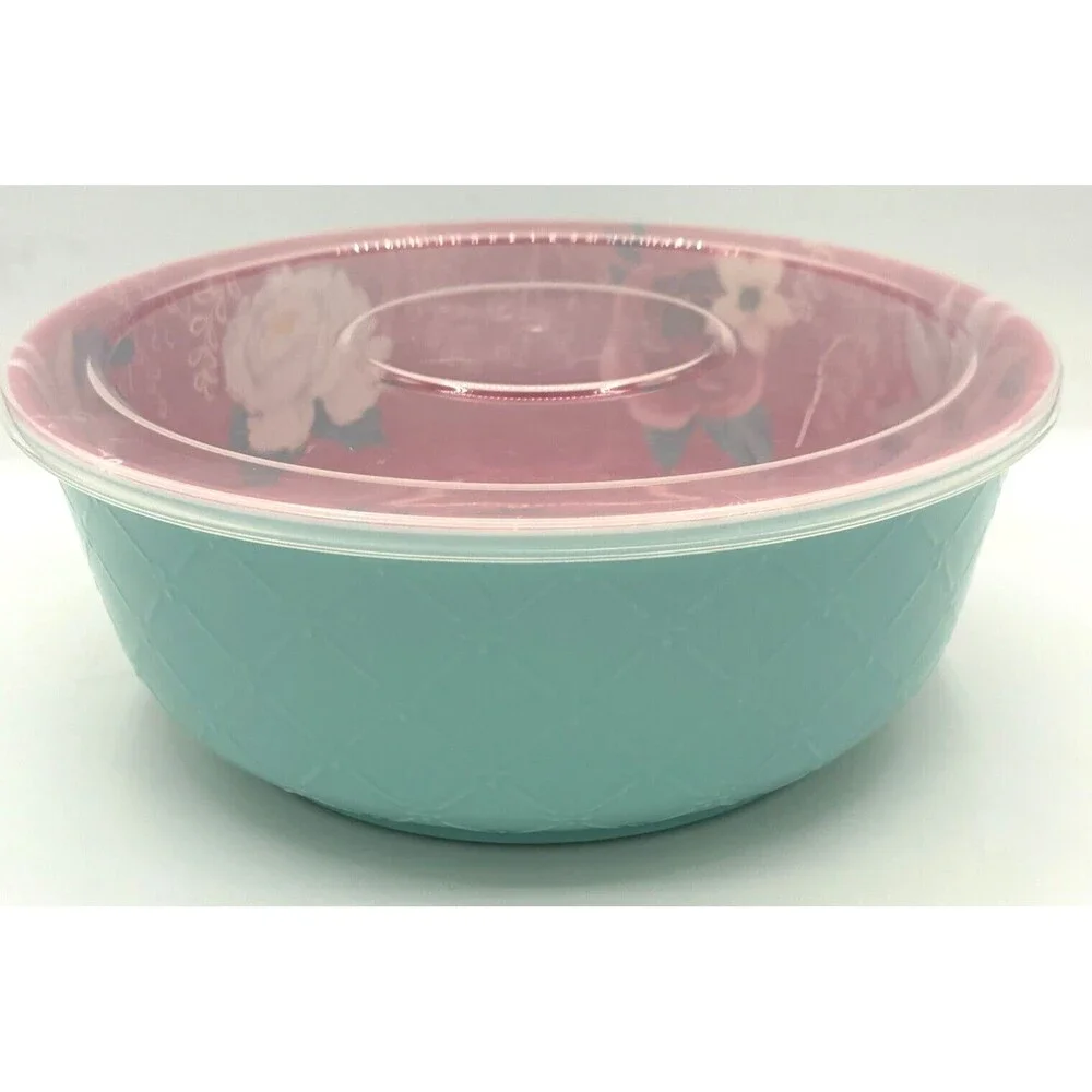 Pioneer Woman 100% Melamine Textured Holiday Bowl Textured Christmas Tree Flower